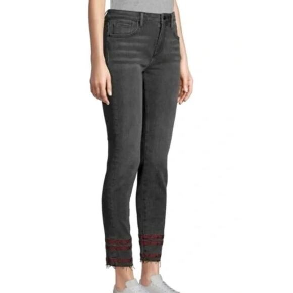 Driftwood Black Jackie‎ Embroidered Stripe Skinny Jeans Size 27 - Picture 1 of 9